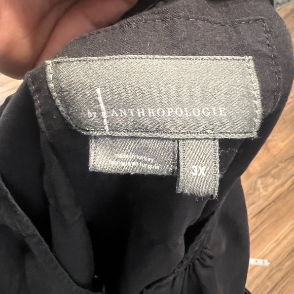 Anthropologie Somerset Mini Dres Black Cotton Tiered Smocked Waist Plus Size 3X - Picture 16 of 16